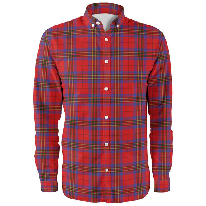 Scottish Leslie Modern Clan Tartan Long Sleeve Shirt Front Side Tartan Plaid