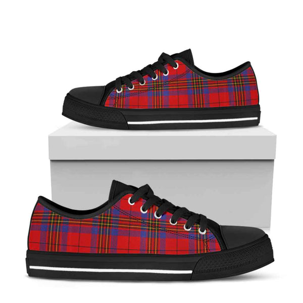 Scottish Leslie Modern Clan Tartan Low Top Shoes Black Sole Tartan Plaid