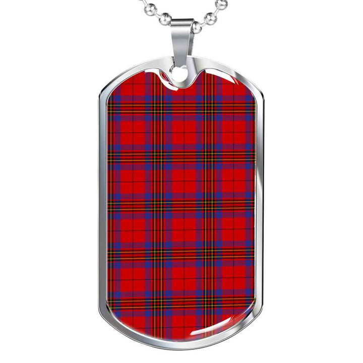 Scottish Leslie Modern Clan Tartan Military Dog Tag Necklace Tartan Plaid
