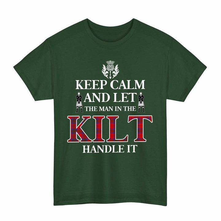 Scottish Leslie Modern Clan Tartan T-Shirt - Keep Calm Tartan Plaid Forest Green Color