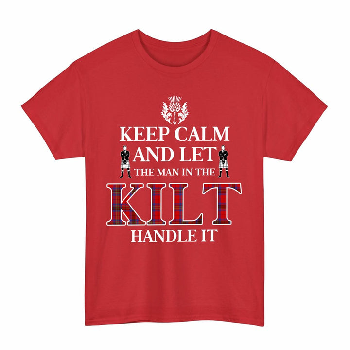 Scottish Leslie Modern Clan Tartan T-Shirt - Keep Calm Tartan Plaid Red Color