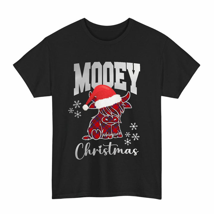 Scottish Leslie Modern Clan Tartan T-Shirt - Mooey Christmas Tartan Plaid Black Color