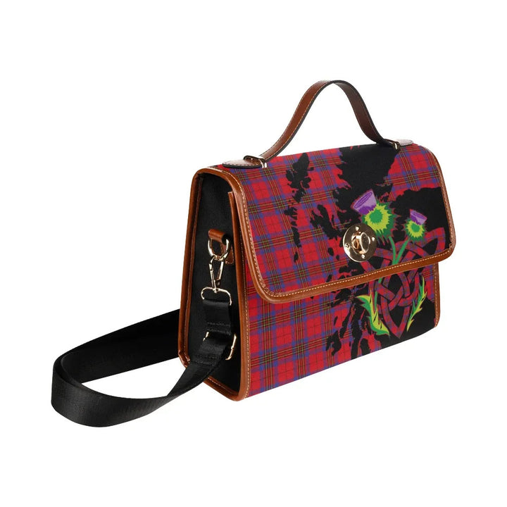 Scottish Leslie Modern Clan Tartan Waterproof Canvas Bag With Thistle Tartan Plaid 3