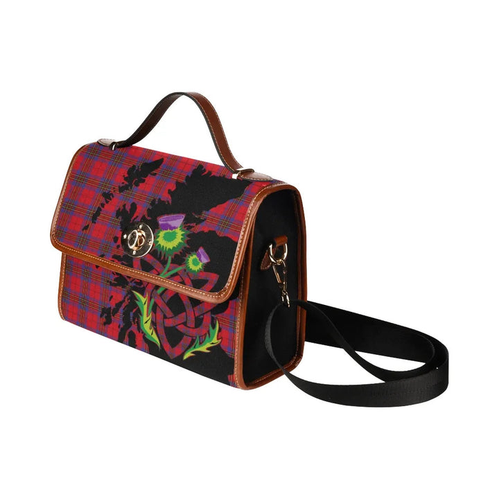 Scottish Leslie Modern Clan Tartan Waterproof Canvas Bag With Thistle Tartan Plaid 4