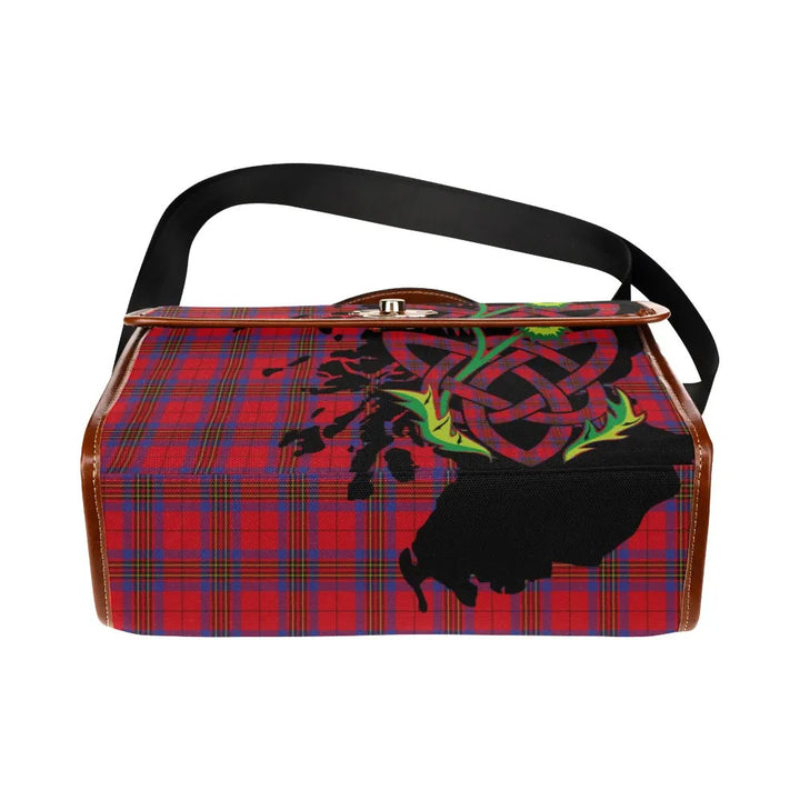 Scottish Leslie Modern Clan Tartan Waterproof Canvas Bag With Thistle Tartan Plaid 5