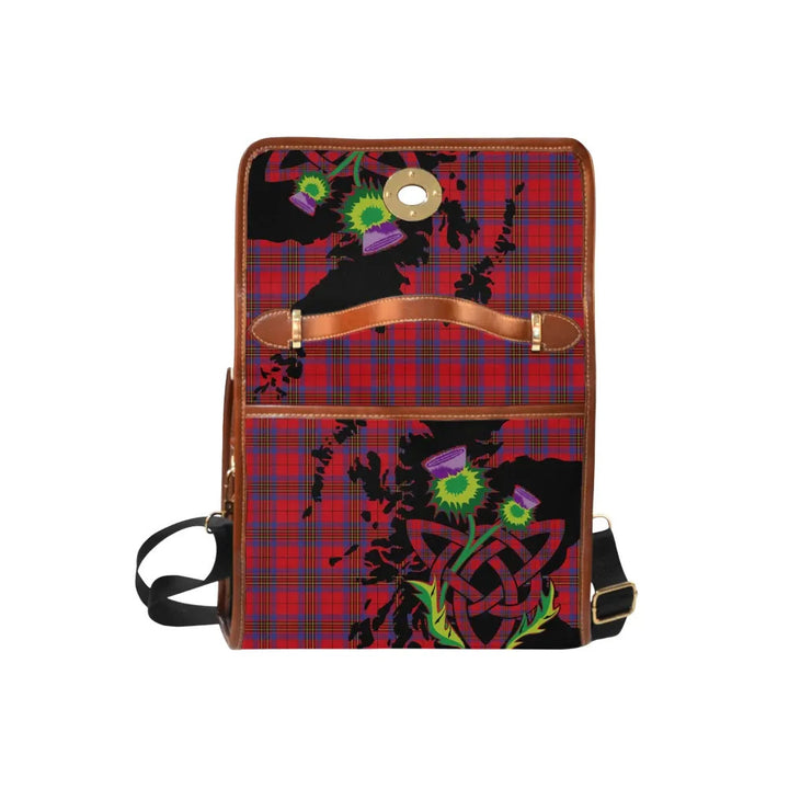 Scottish Leslie Modern Clan Tartan Waterproof Canvas Bag With Thistle Tartan Plaid 6