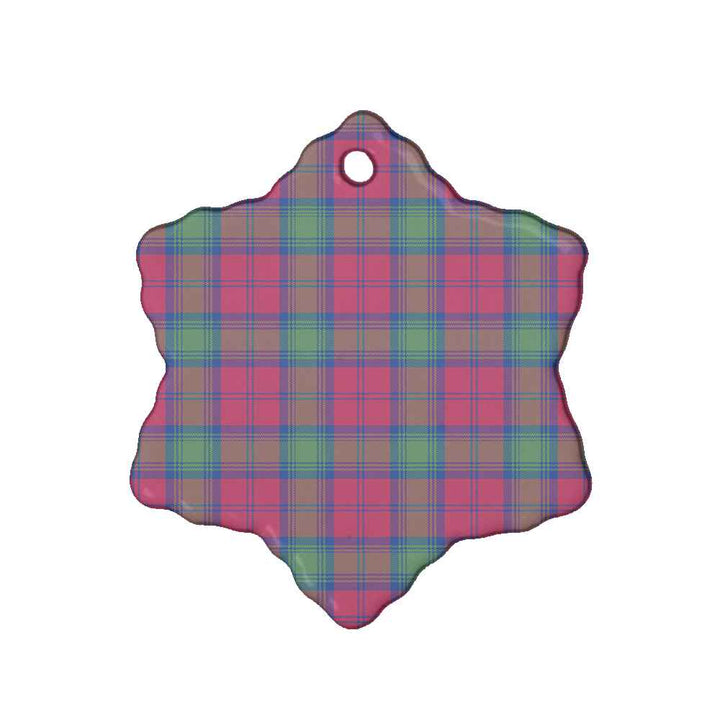 Scottish Lindsay Ancient Clan Tartan Ceramic Ornament Snow Flake Shape Tartan Plaid
