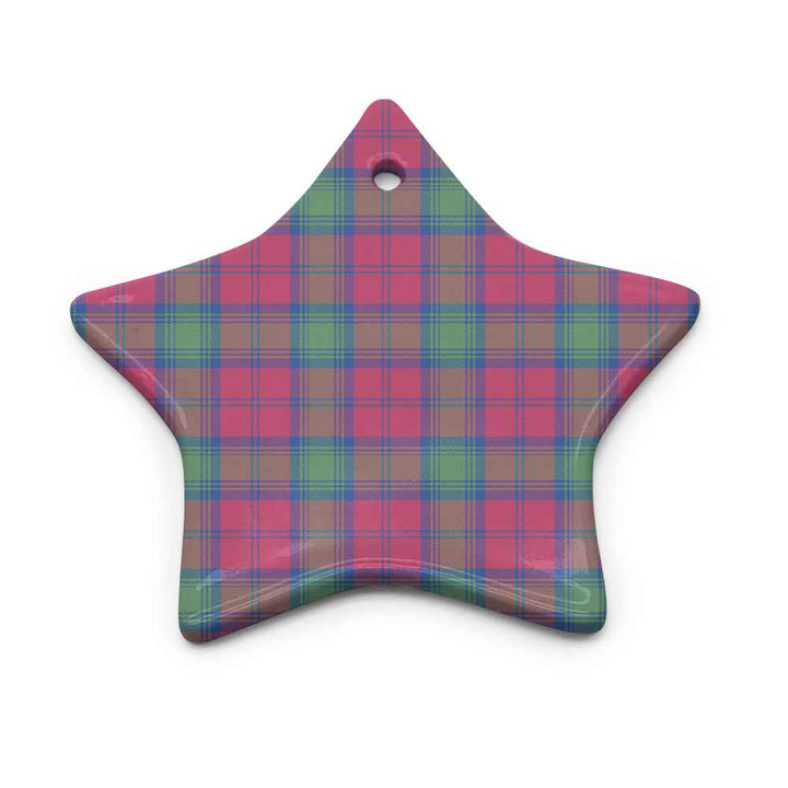 Scottish Lindsay Ancient Clan Tartan Ceramic Ornament Star Shape Tartan Plaid