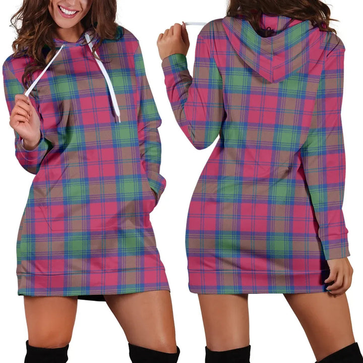 Scottish Lindsay Ancient Clan Tartan Hoodie Dress