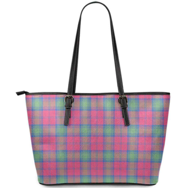 Scottish Lindsay Ancient Clan Tartan Leather Tote Tartan Plaid