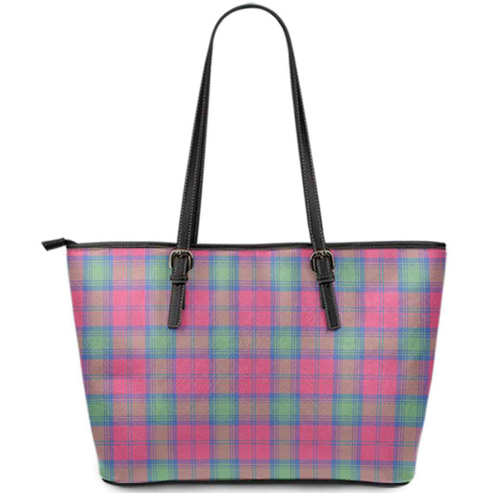 Scottish Lindsay Ancient Clan Tartan Leather Tote Tartan Plaid