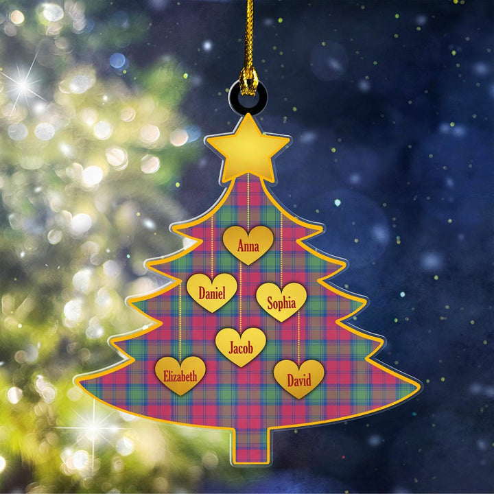 Scottish Lindsay Ancient Clan Tartan Ornament Custom Family Christmas Tree Tartan Plaid 1
