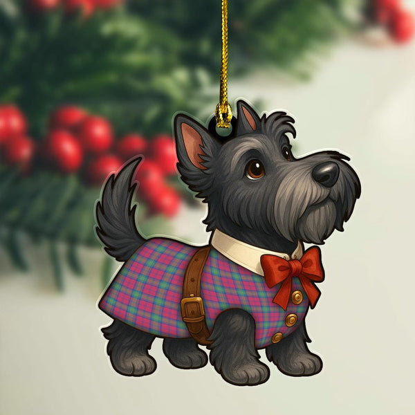 Scottish Lindsay Ancient Clan Tartan Ornament Scottie Dog Tartan Plaid