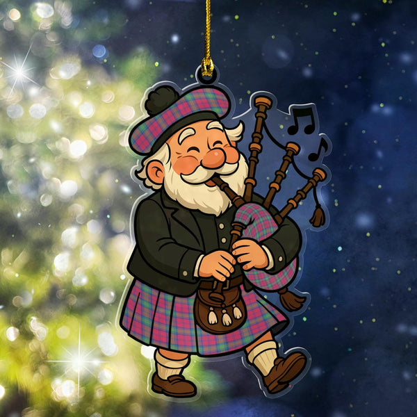 Scottish Lindsay Ancient Clan Tartan Ornament Scottish Santa In Kilt Tartan Plaid