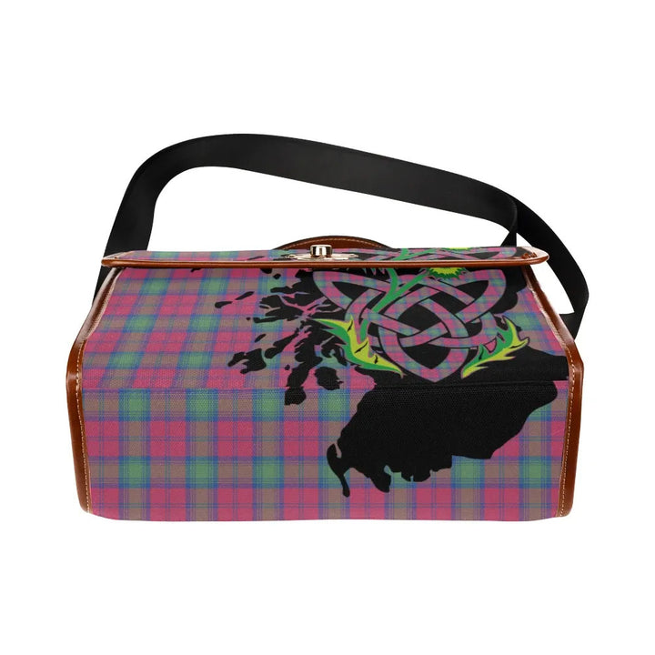 Scottish Lindsay Ancient Clan Tartan Waterproof Canvas Bag With Thistle Tartan Plaid 5