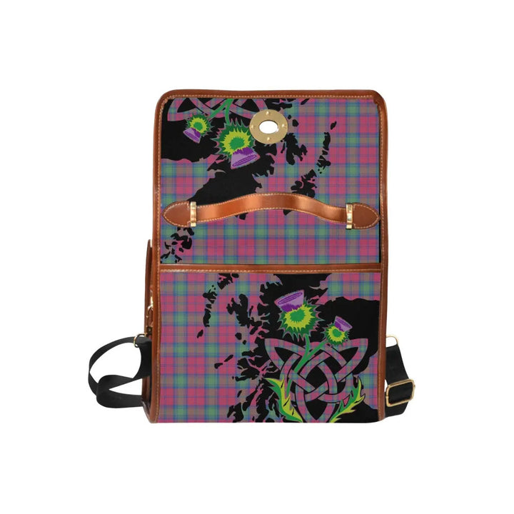 Scottish Lindsay Ancient Clan Tartan Waterproof Canvas Bag With Thistle Tartan Plaid 6