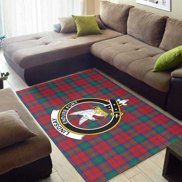 Scottish Lindsay Clan Crest Tartan Area Rug Tartan Plaid 2