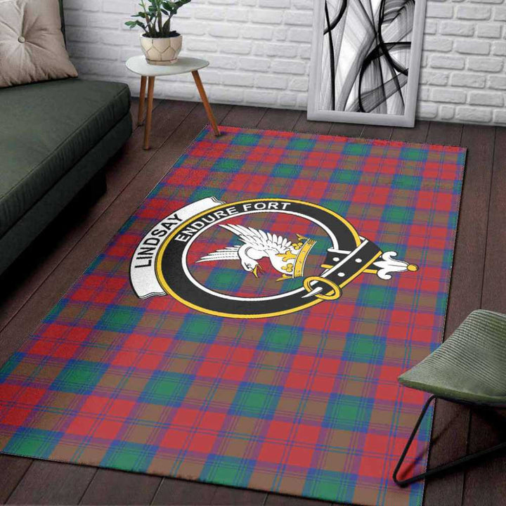 Scottish Lindsay Clan Crest Tartan Area Rug Tartan Plaid 3
