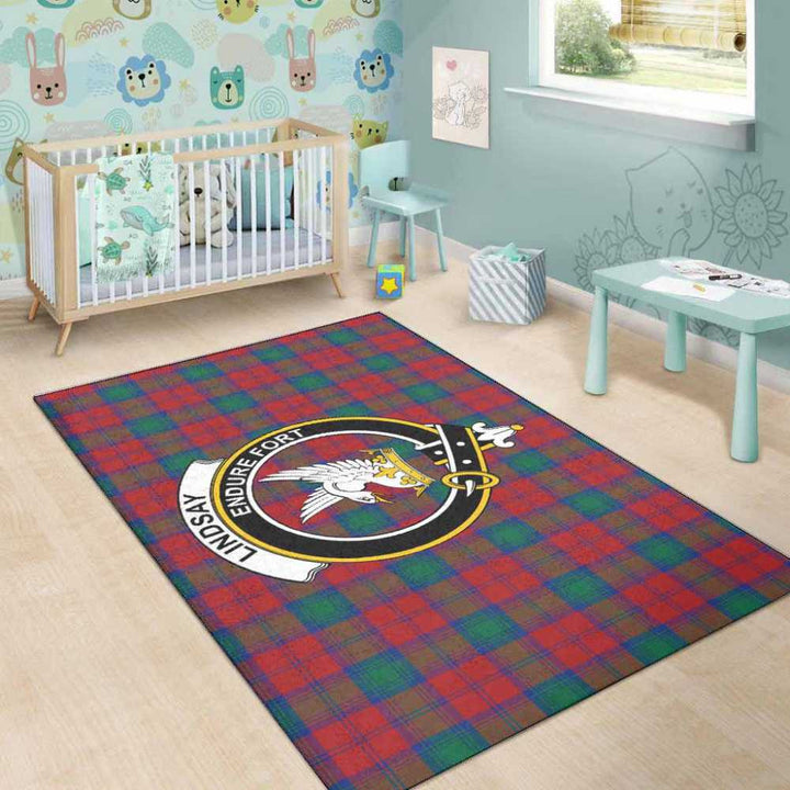Scottish Lindsay Clan Crest Tartan Area Rug Tartan Plaid 5