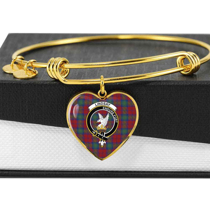 Scottish Lindsay Clan Crest Tartan Bangle Heart Tartan Plaid 6