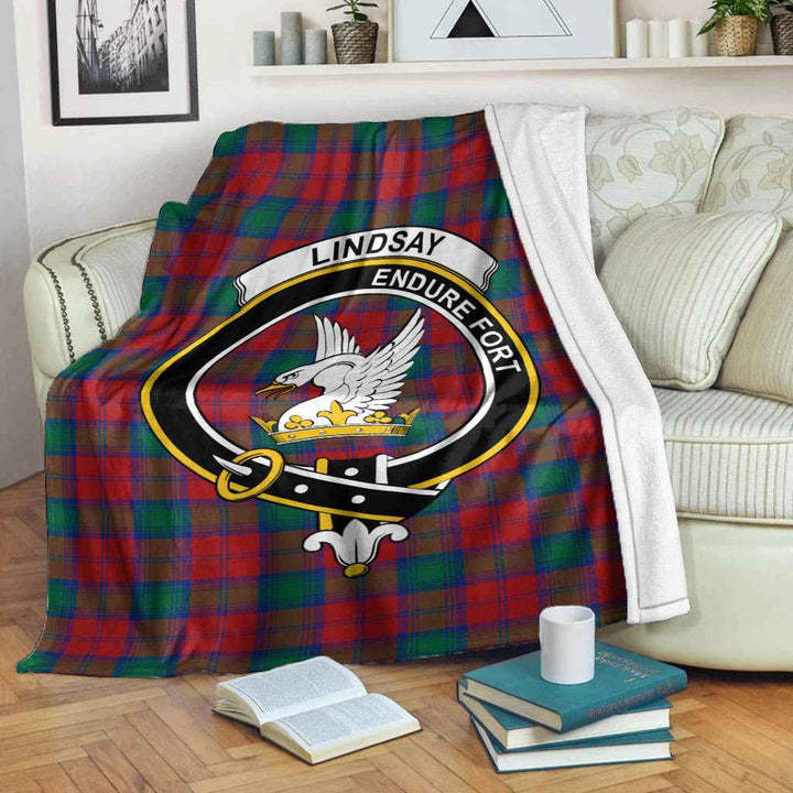 Scottish Lindsay Clan Crest Tartan Blanket Tartan Plaid 2