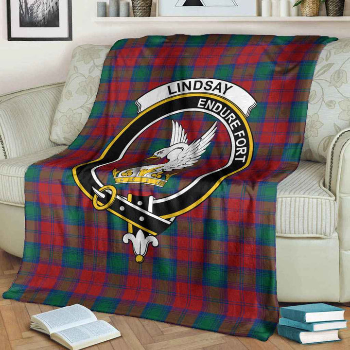 Scottish Lindsay Clan Crest Tartan Blanket Tartan Plaid 3