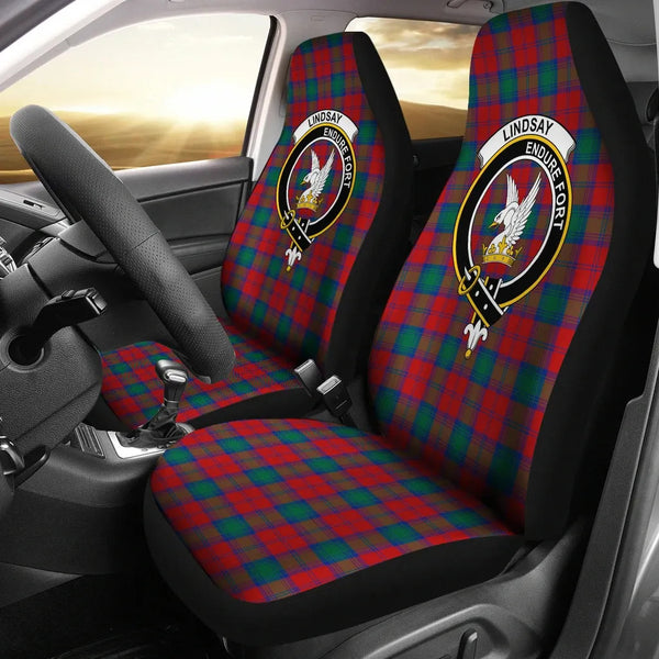 Scottish Lindsay Clan Crest Tartan Car Seat Covers 2