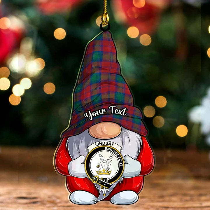 Scottish Lindsay Clan Crest Tartan Christmas Gnome Ornament Custom Personalized Tartan Plaid 2