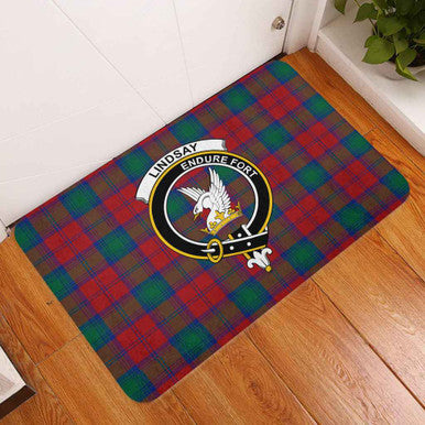Scottish Lindsay Clan Crest Tartan Door Mat Tartan Plaid 3