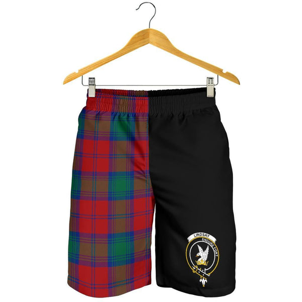 Scottish Lindsay Clan Crest Tartan Half of Me Men's Shorts