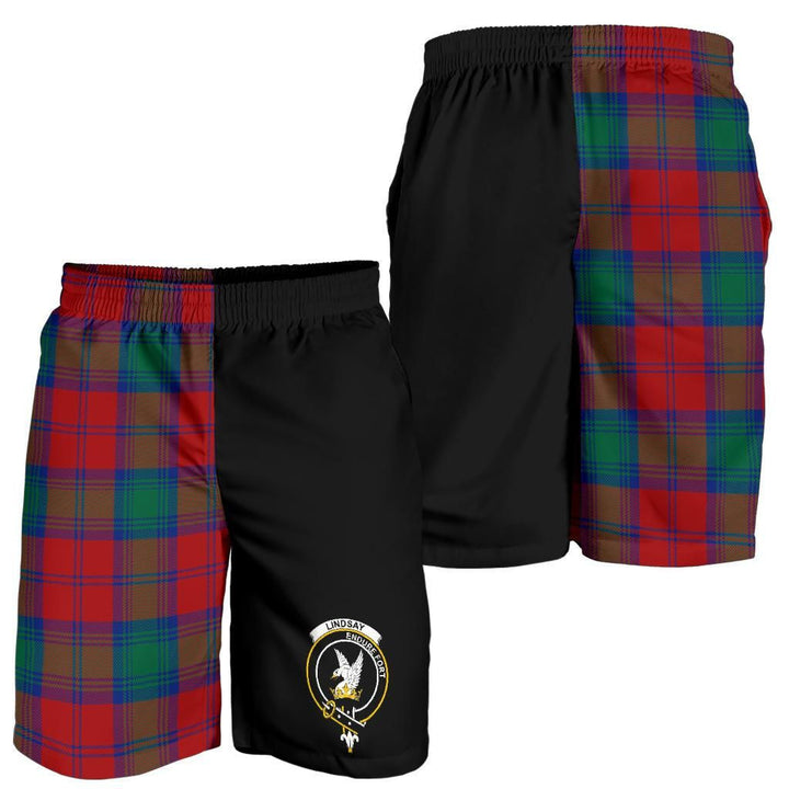 Scottish Lindsay Clan Crest Tartan Half of Me Men's Shorts