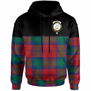 Scottish Lindsay Clan Crest Tartan Hoodie - Horizontal Style Front Side Tartan Plaid