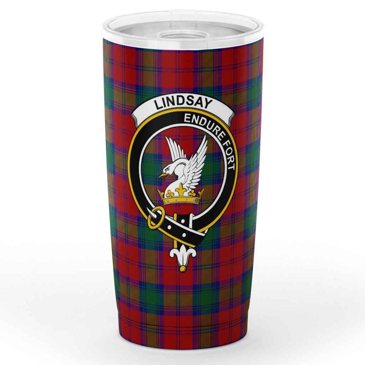 Scottish Lindsay Clan Crest Tartan Insulated Tumbler Tartan Plaid 1