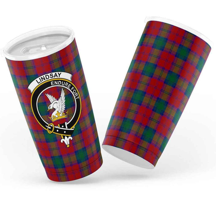 Scottish Lindsay Clan Crest Tartan Insulated Tumbler Tartan Plaid 3