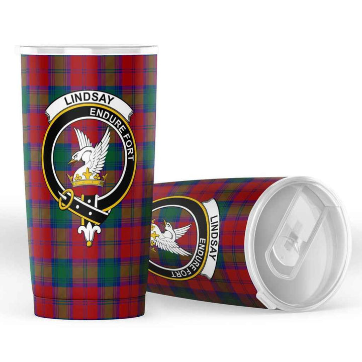 Scottish Lindsay Clan Crest Tartan Insulated Tumbler Tartan Plaid 4