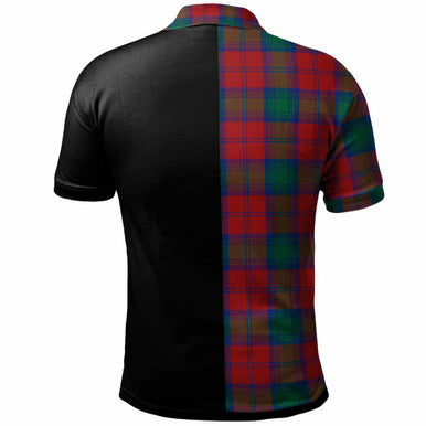 Scottish Lindsay Clan Crest Tartan Polo Shirt - Half in Me Back Side Tartan Plaid