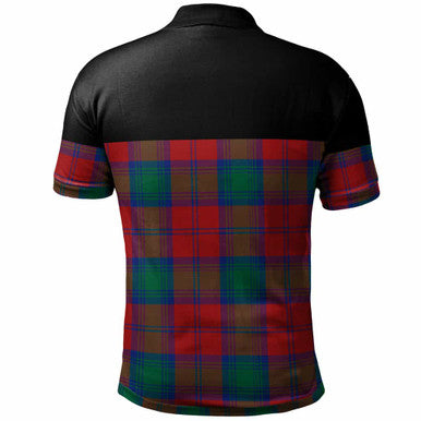 Scottish Lindsay Clan Crest Tartan Polo Shirt - Horizontal Style Back Side Tartan Plaid