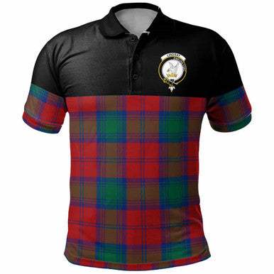Scottish Lindsay Clan Crest Tartan Polo Shirt - Horizontal Style Front Side Tartan Plaid