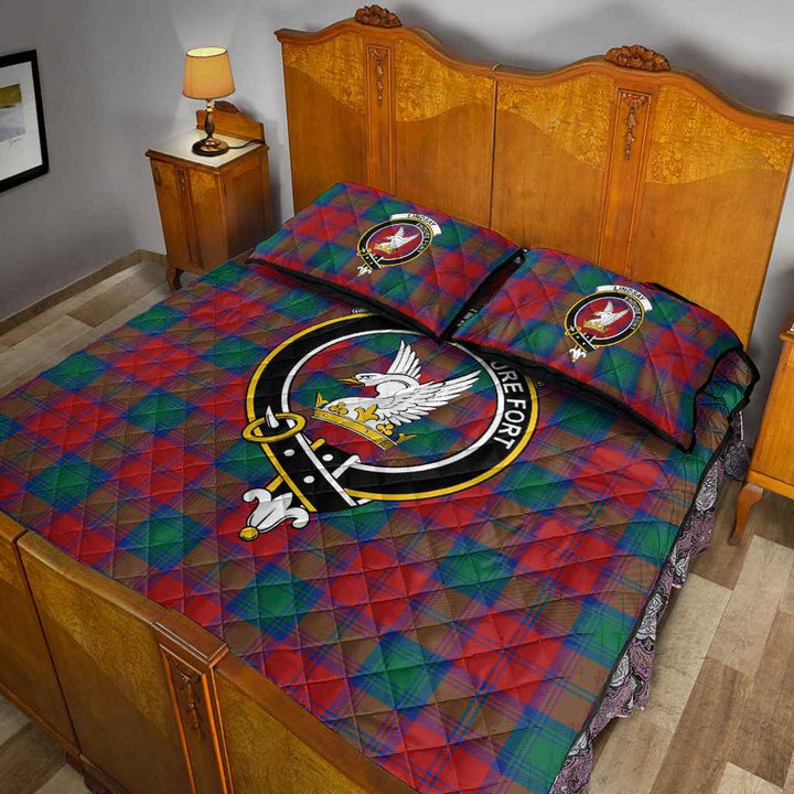 Scottish Lindsay Clan Crest Tartan Quilt Bed Set Tartan Plaid 5
