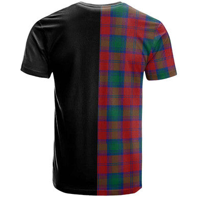 Scottish Lindsay Clan Crest Tartan T-Shirt Half in Me Back Side Tartan Plaid