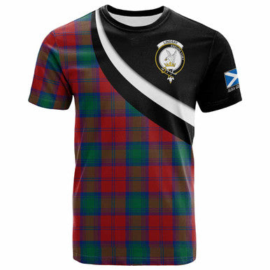Scottish Lindsay Clan Crest Tartan T-Shirt - Scotland Forever Style Front Side Tartan Plaid