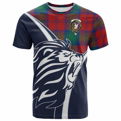 Scottish Lindsay Clan Crest Tartan T-Shirt - Bend Style Front Side Tartan Plaid