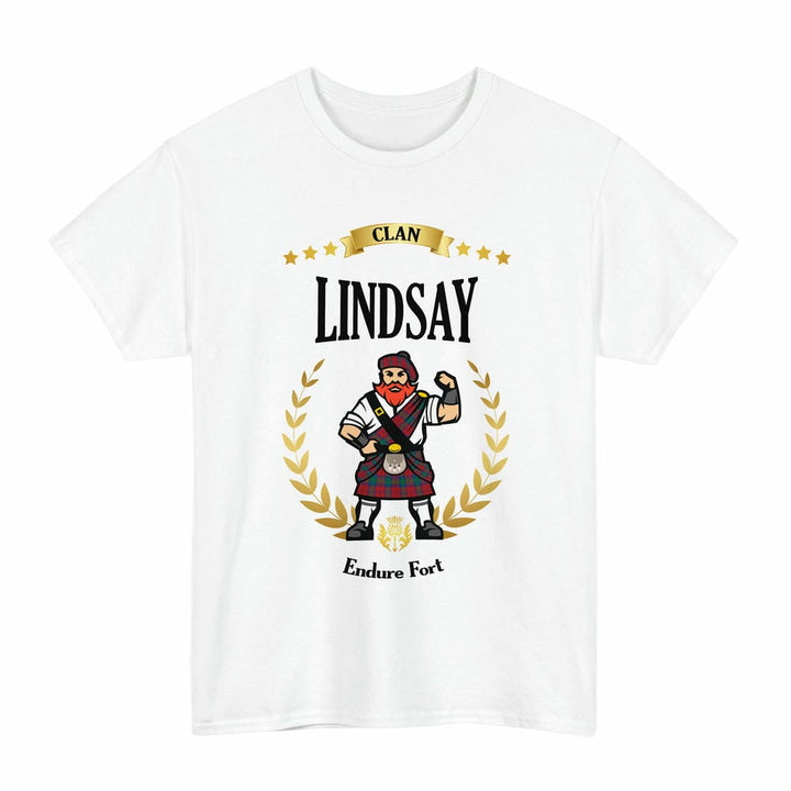 Scottish Lindsay Clan Tartan T-Shirt - Motto Scotsman Tartan Plaid White Color
