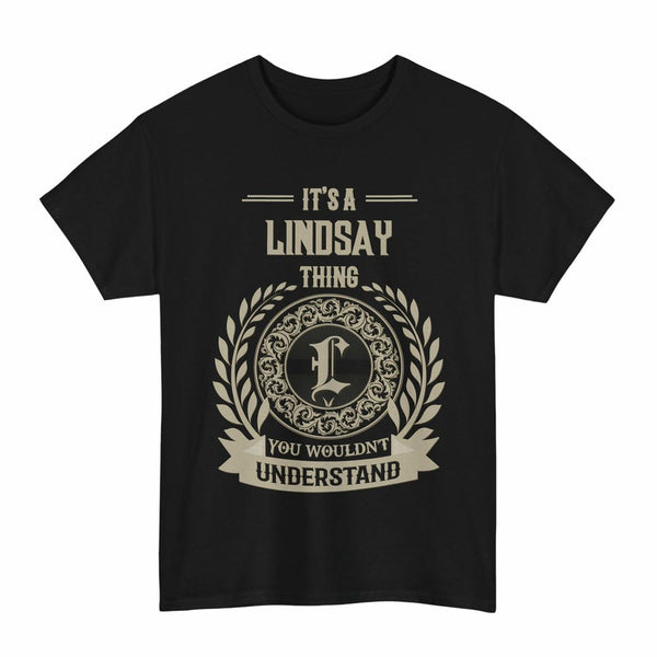 Scottish Lindsay Clan Tartan T-Shirt - Vintage Family Name Tartan Plaid Black Color