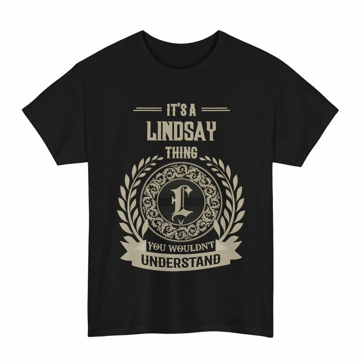 Scottish Lindsay Clan Tartan T-Shirt - Vintage Family Name Tartan Plaid Black Color