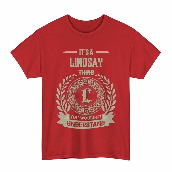 Scottish Lindsay Clan Tartan T-Shirt - Vintage Family Name Tartan Plaid Red Color