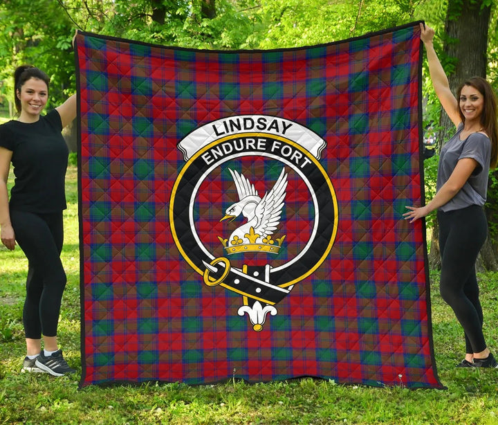 Scottish Lindsay Modern Clan Crest Tartan Quilt Tartan Plaid 1
