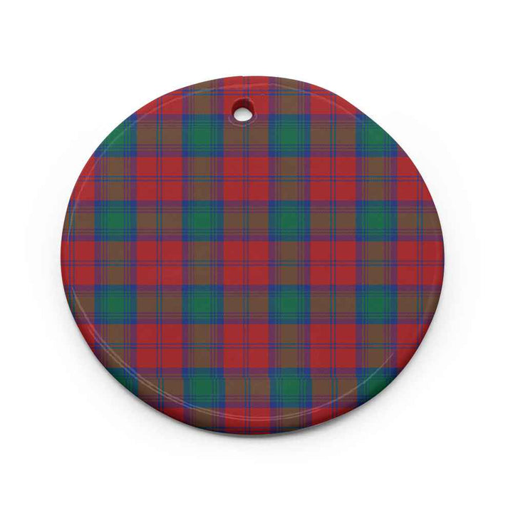 Scottish Lindsay Modern Clan Tartan Ceramic Ornament Circle Shape Tartan Plaid