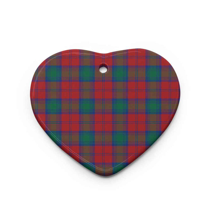 Scottish Lindsay Modern Clan Tartan Ceramic Ornament Heart Shape Tartan Plaid