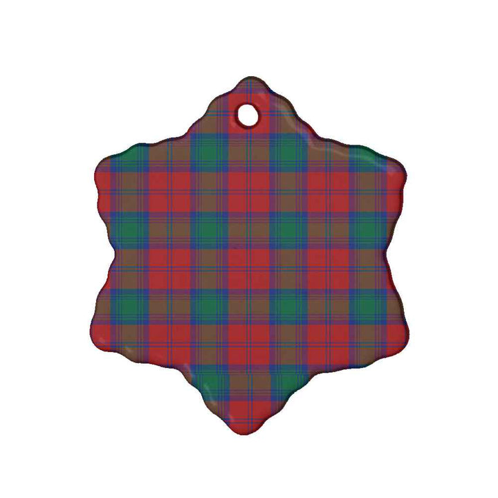 Scottish Lindsay Modern Clan Tartan Ceramic Ornament Snow Flake Shape Tartan Plaid